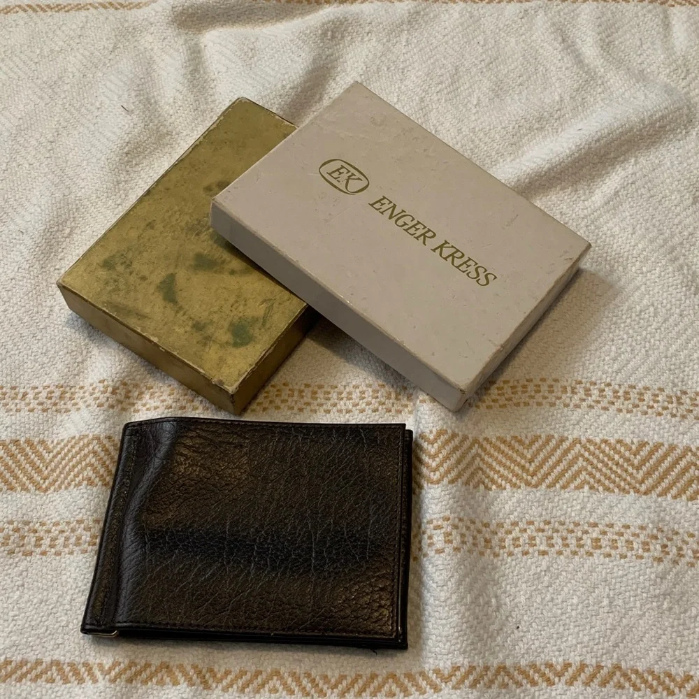 New In Box Vintage Enger Kress Seal Grain Cowhide Leather Wallet